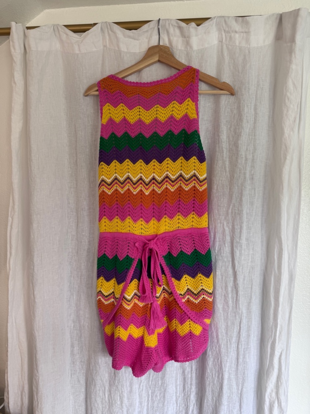 NWT Spell & The Gypsy Collective Ziggy Crochet Romper in Sorbet - Picture 4 of 7
